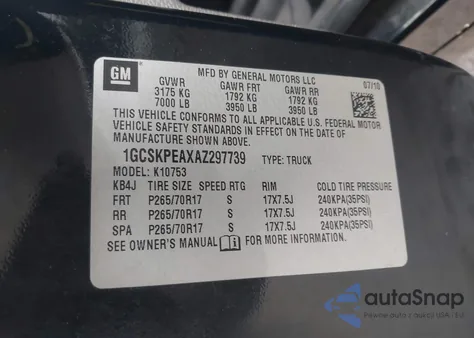 2010 Chevrolet Silverado 1500 Work Truck from USA, damaged, VIN 1GCSKPEAXAZ297739